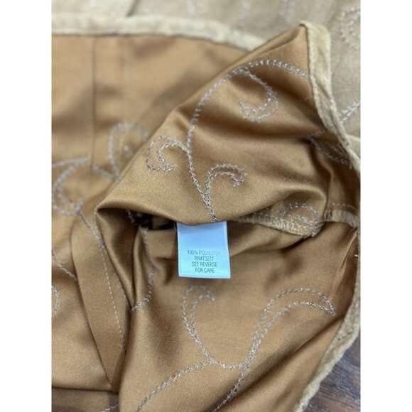 NEW Croft & Barrow Womens XL Embroidered Button Blouse Top Shirt Boho Brown Tan - Picture 8 of 9